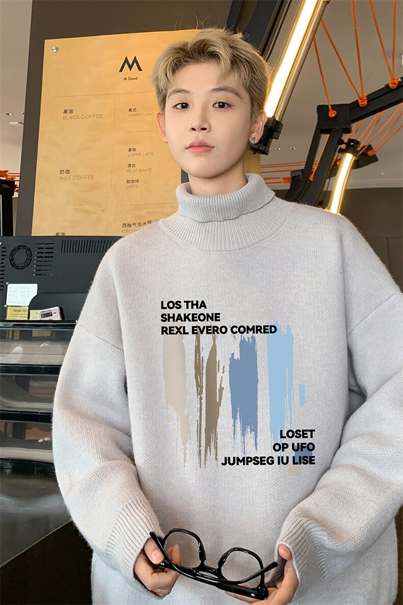 高质量！秋冬季高领毛衣加绒加厚翻领针织衫男毛衣FL540-特P38,男装针织衫/毛衣,电商B371
