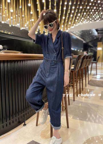 牛仔连体裤，女装连体裤，跳跳谷