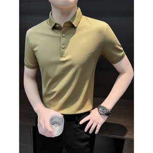 纯色 男士 Polo  半扣子 修身 商务帅气 短袖 现货 t032-p50图片