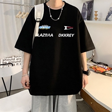 抖音得物二开现货220克夏装重磅美式高街宽松短袖t恤MT256，男装T恤，电商A486-1