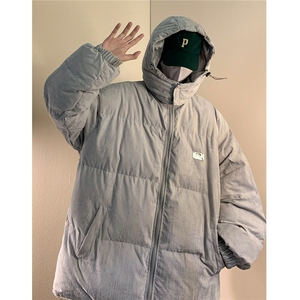 学院风冬装新款连帽加厚棉服外套潮大码学生棉袄外套 D230-P138图片