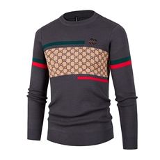 秋冬季时尚圆领套头针织打底衫宽松休闲上衣W8518P50，男装针织衫/毛衣，星座306A