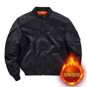 主推款：外套男飞行员夹克教练春秋冬加棉大码工装机车服棒球服棉图片