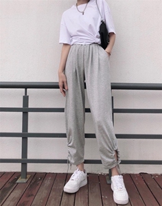 夏季超薄针织哈伦裤图片