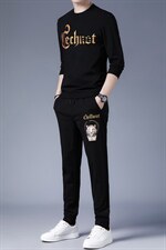 男士休闲套装秋季新款中青年韩版潮流长袖T恤长裤运动帅气两件套，男装休闲套装，电商B212（原钱塘6029）