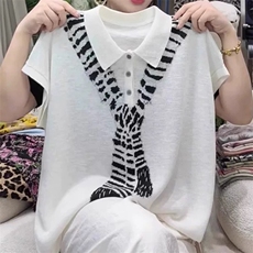 夏季竹节麻韩系印花短袖时尚百搭潮流，女装T恤，锦弘羊绒