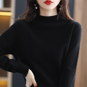 女半高领打底毛衣套头羊毛针织衫22秋冬新款图片