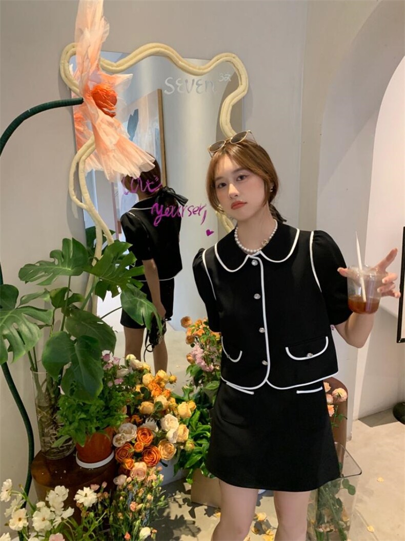 夏季新款明线小香套装，女装职业装，F/TU