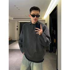网图现货900克高密老钱风小翻领毛衣男女宽松POLO领针织衫特P58，男装Polo衫，电商C306-1