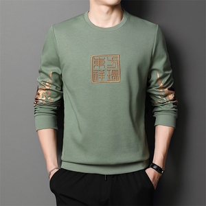 CC8012255钱塘2020-2中青年男士时尚休闲简约圆领厚款加绒卫衣P86图片
