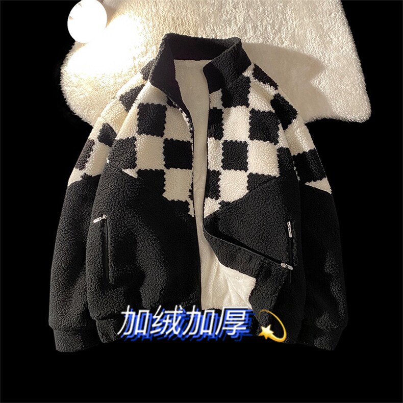冬季羊羔毛外套男潮牌立领棉服棉衣A328P100控148,男装棉衣,电商A309