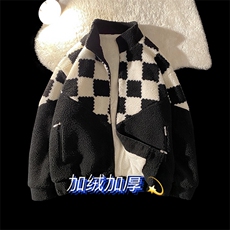 冬季羊羔毛外套男潮牌立领棉服棉衣A328P100控148，男装棉衣，电商A309