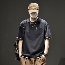 【限价69凉感科技棉凉感棉男士短袖T恤休闲美式半袖男体恤夏季，男装T恤，电商D215