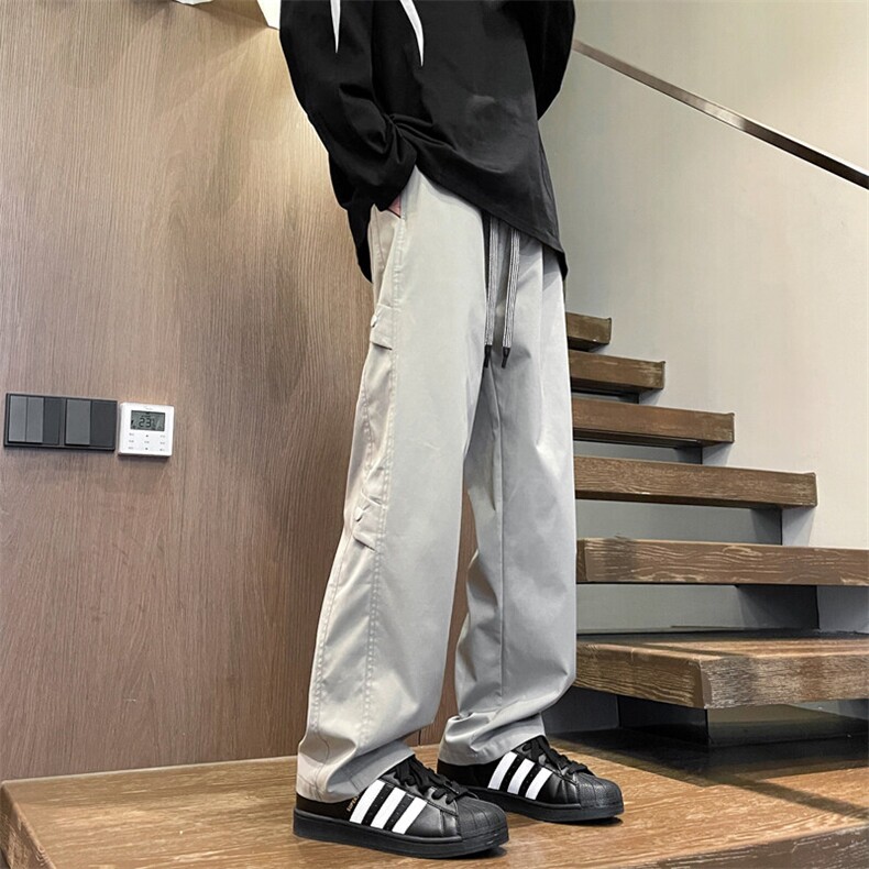春夏新款潮牌美式机能高冲锋街裤直筒排扣工装裤男895特P25控58,男装休闲裤,电商C305A