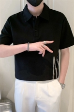 现货2025夏季新款社会小伙拼接polo衫男短袖T恤TX06P55控78，男装T恤，电商B276A