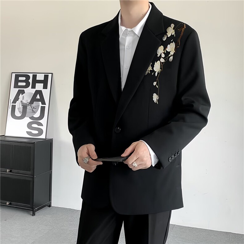 1506/QW230/P60秋季高级感工亮片休闲西服外套男痞帅演出西装潮流,男装西服套装,星座1506