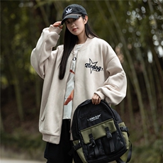 秋美式复古麂皮绒飞行棒球服中性风男女夹克外套JF251-P80控108，男装夹克，电商B370