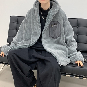 男装冬装羊羔毛棉服港风男女情侣宽松棉衣外套M08935-P55图片