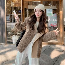 【现货新款】休闲拼皮羊羔毛外套20217-P205-K288，女装皮草，浙宝189