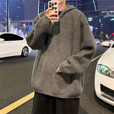 半拉链连帽毛衣男冬季韩版慵懒风针织衫MZ218-P53，男装针织衫/毛衣，星座1109-3