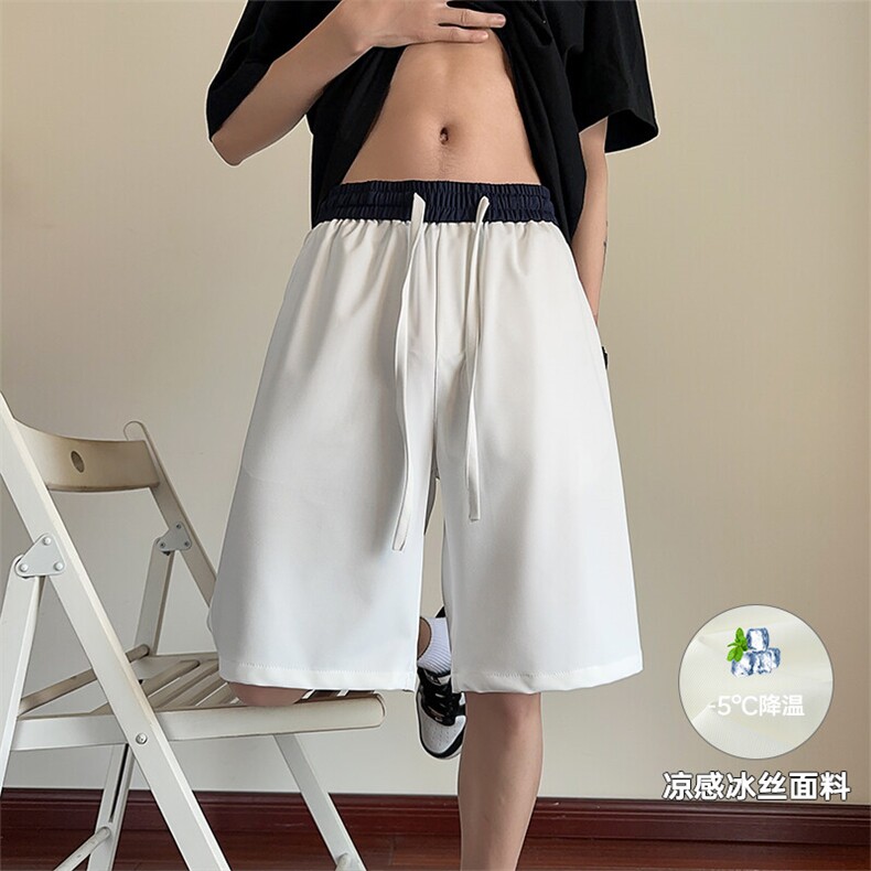 特批P23无差价夏季撞色冰感冰丝顺滑五分短裤男直筒短裤DK5801,男装休闲裤,电商A001