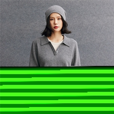 2025舒适百搭简约圆领翻领长袖针织衫，女装针织衫/毛衣，五色羊羊绒