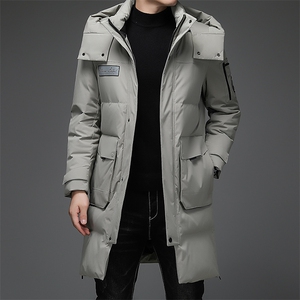冬季可脱卸帽长款羽绒服男厚休闲中年简约外套男装DFLDY6009-P345图片