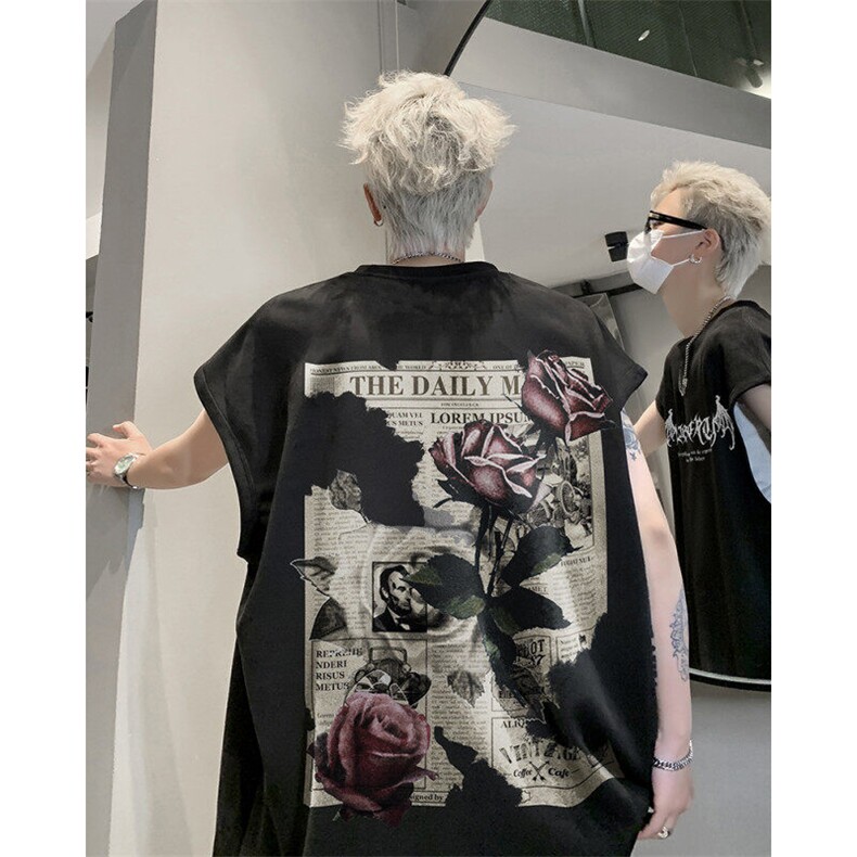 B282-2475-P28麂皮绒坎肩背心报纸花美式无袖大码,男装背心/马甲,星座517A-8（原B282）