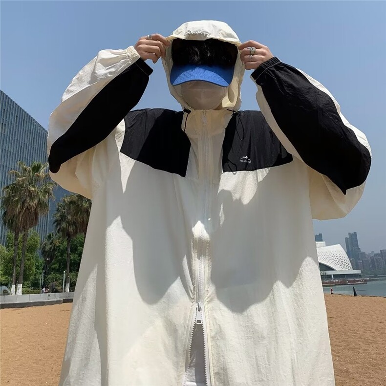 2023港风文艺连帽防晒衣男春夏宽松潮流长袖夹克复古百搭,男装夹克,星座716-4