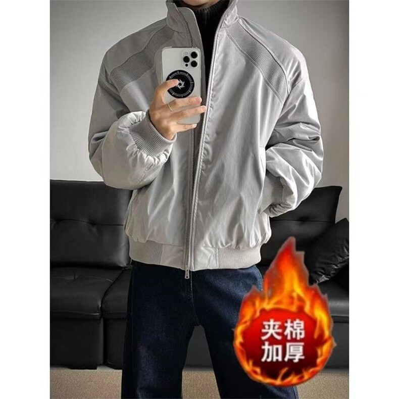 【001】立领外套男加厚加棉宽松休闲夹克棉服上衣A079-M669-P75,男装夹克,电商A079