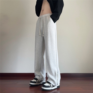 华棉秋季直筒侧边双拉链百搭潮牌休闲裤男 K62-P50图片