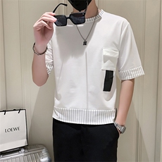 社会小伙夏季t男潮流五分袖短袖t恤数据款上衣A210-A116-P40控58，男装T恤，星座210-3