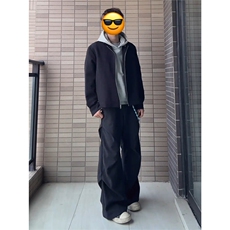 垂感西裤男秋季加绒加厚宽松百搭伞兵休闲裤高级感黑色阔腿拖地裤，男装西裤，四季星座505
