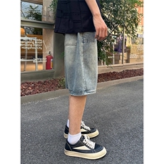 工装牛仔短裤男五分裤宽松休闲潮流百搭日系TA1212-P48，男装牛仔裤，星座208-5