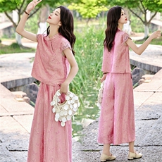 2026年夏季新中式套装提花面料，女装套装/套裙，贵人树