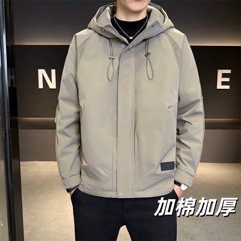 加棉加厚男士秋冬新款连帽青年简约休闲保暖夹克外套NM826-P110,男装夹克,星座310B-3