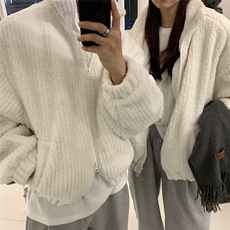 翻领灯芯绒宽松棉服男士秋季新款重工加厚高克重毛绒短款夹克外套，男装夹克，星座710