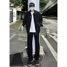 B221美式ins高街暗黑小众个性铆钉小脚牛仔裤LK23142-P65控88，男装牛仔裤，电商B221