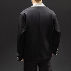 F502P60新中式风西服男士春秋季小众金属扣宽松潮流痞帅小西装，男装西服套装，星座512-6