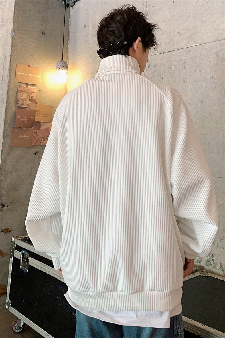 Y6491P55春款港风翻领领卫衣男落肩打底衫潮流百搭上衣外,男装T恤,星座1204