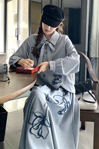 【含买家秀】2026新中式刺绣上衣半身裙套装2C372-9030-P165控228图片