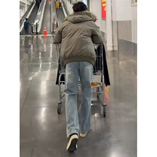 春季牛仔裤男生宽松直筒百搭潮流高街ing阔腿长裤1008-L3433-p45，男装牛仔裤，星座1008