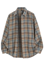 2026春季新款现货（跨境电商）四季款格子衬衫潮流宽松格纹衬衣，男装衬衫，星座1107