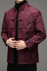 AN9910钱塘2020-3秋季新款中老年男士长袖宽松休闲唐装外套P101，男装民族服装，钱塘207-3