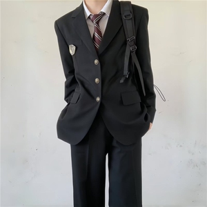 W8697-P60 网图现货 dk日系制服西装男士中长款西服男夹克外套图片