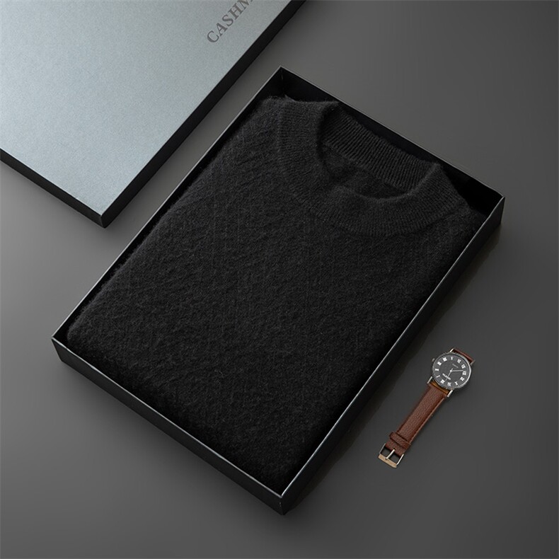 新款男士半高领羊绒毛衣时尚百搭保暖针织衫高品质商务休闲羊毛衫，男装羊毛衫，梵泰羊绒