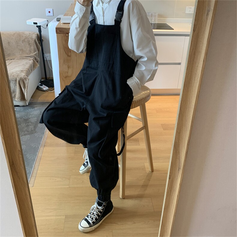 复古休闲连体背带裤女士潮流ins嘻哈工装连体衣服套装潮D5991-p60,男装休闲裤,星座601-2