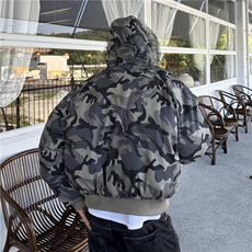 美式复古迷彩棉服外套冬季男女做旧棉衣工装棉袄M12245-P98，男装棉衣，电商C307