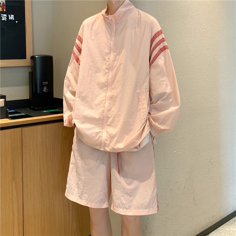 得物\唯品二开速干防晒服+沙滩短裤运动休闲套装TZ128TP65,男装休闲套装,电商A247B