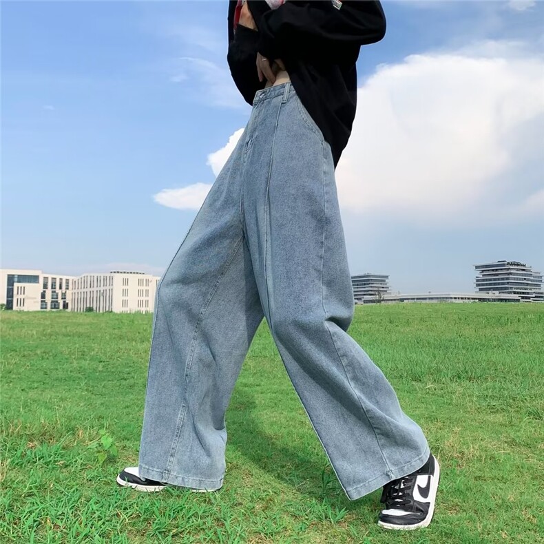 牛仔裤男秋季潮大码休闲裤子牛仔阔腿裤N1989P40,男装牛仔裤,星座1116-2